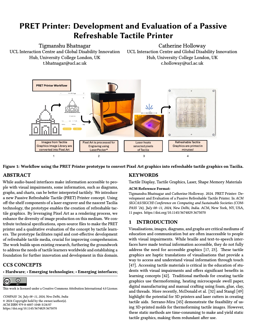 Cover page of report featuring images of the PRET printer Cover Image