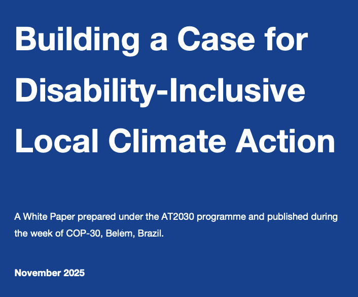A cover page of the building a Case for Disability-Inclusive Local Climate Action white paper Cover Image