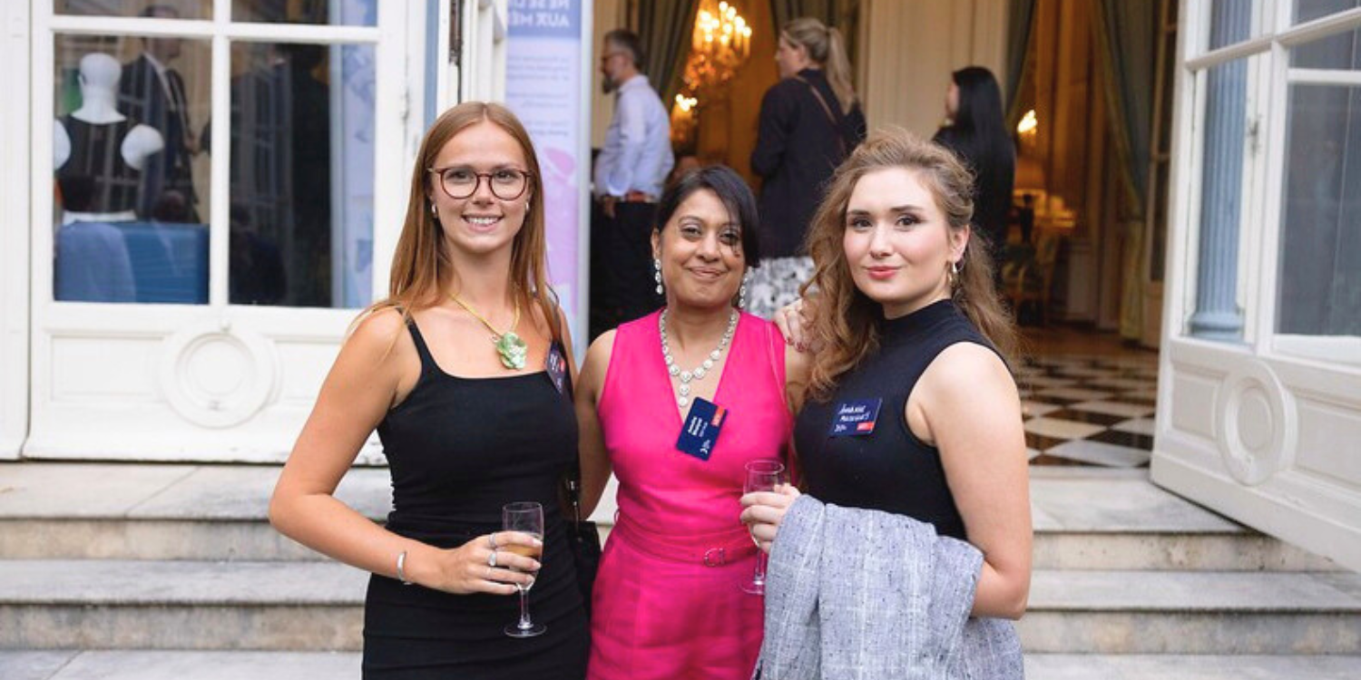 left to right: Amelie De Bronac De Vazelhes, Aeesha Bhaiyat and Annamae Muldowney attending our Beyond Sport event at the British Embassy in France for the Paralympics.