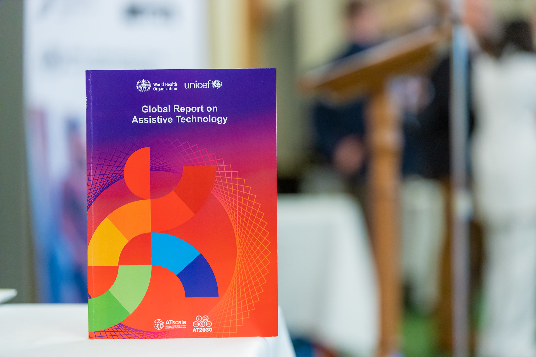 The Global Report on Assistive Technology is photographed in the parliamentary reception