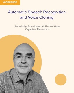 A poster of the Automatic speech recognition and voice cloning session
