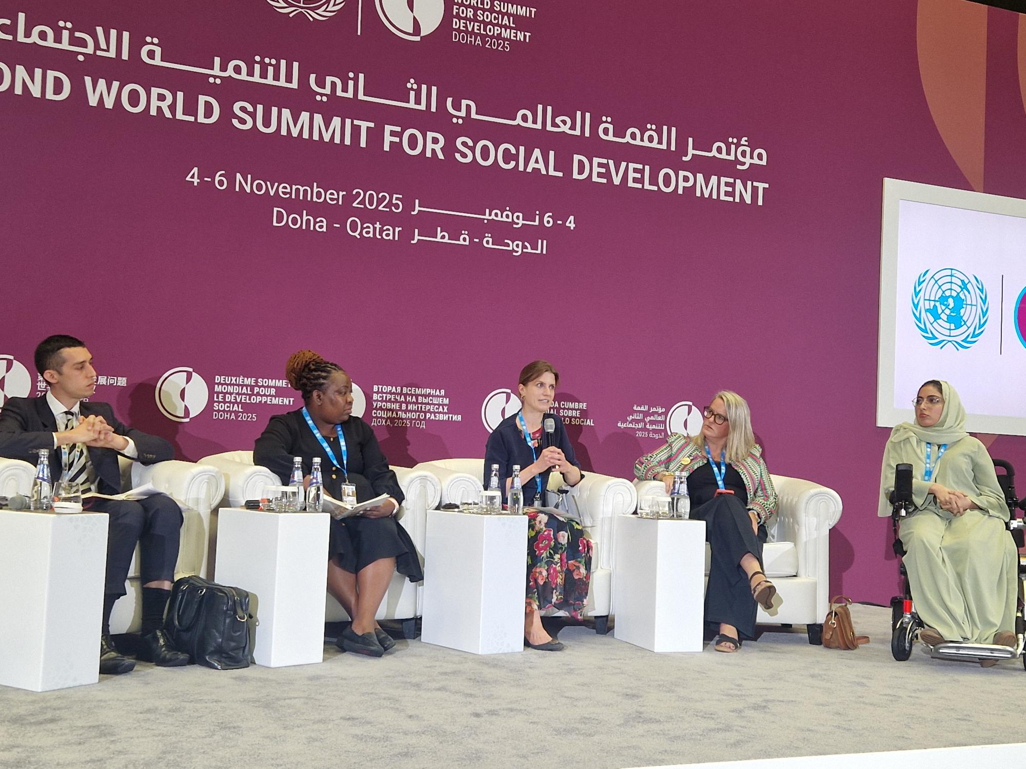 A photo of the panelists during the session