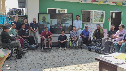 Participants at CDCA Kapan, with partners from Koshi, Gandaki and Karnali joining on screen.