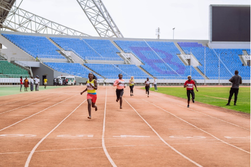 Para athletes during a track session in Malawi