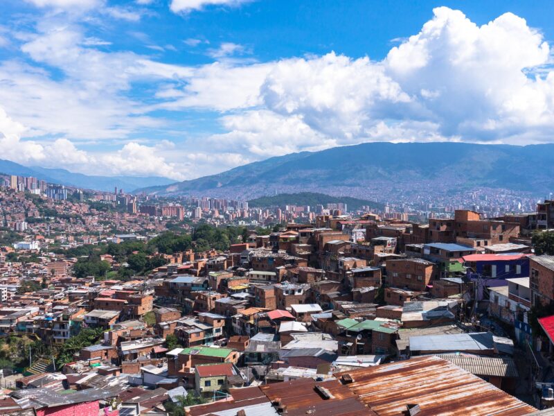 Coloured photograph of Medellin taken from above Cover Image